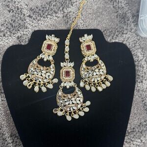 Elegant Gold and Red Jewelry Set